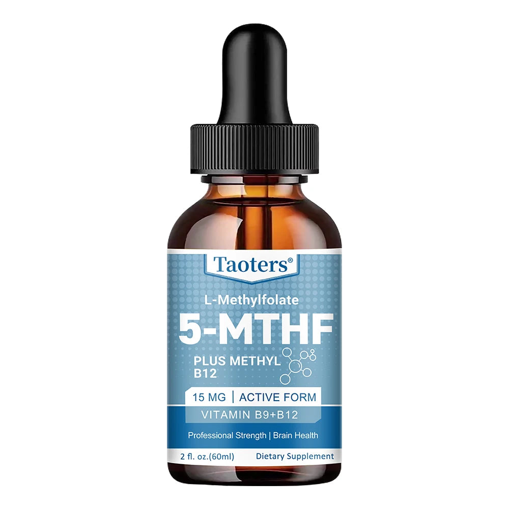 L Methylfolate plus Methyl B12 Cofactor Liquid Drops - Metabolically Active 5-MTHF Form, Supports Mood, Methylation, Cognition